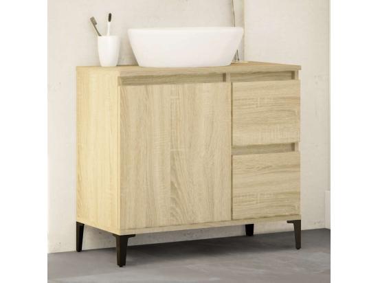 vente unique Armoire salle de bain chêne sonoma 65x33x60 cm