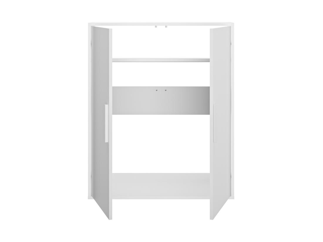 Vente Unique Armoire Sous Pente 2 Portes - Blanc - ADEZIO