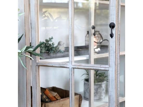 Vente Unique Armoire Vitrine En Bois De Sapin Et Verre 90 X 37 X 154 Cm