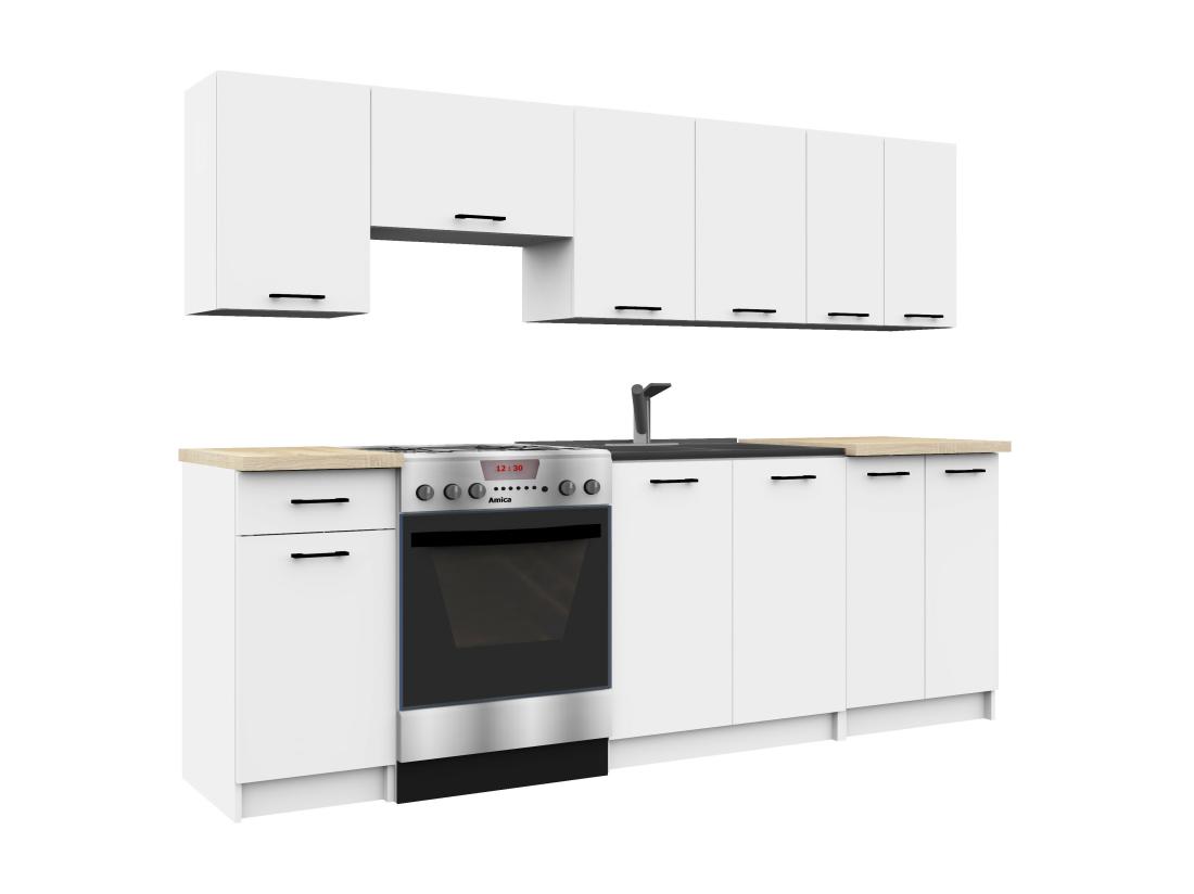 Vente Unique Armoires De Cuisine Basse AKORD S60 à Four OLIWIA Blanc 60 Cm 1 Porte Couleur Blanc 1 étagère 60x55x82 Cm