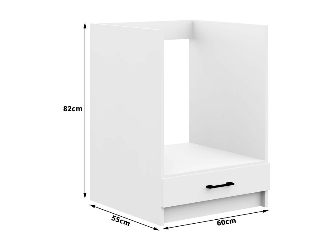 Vente Unique Armoires De Cuisine Basse AKORD S60 à Four OLIWIA Blanc 60 Cm 1 Porte Couleur Blanc 1 étagère 60x55x82 Cm