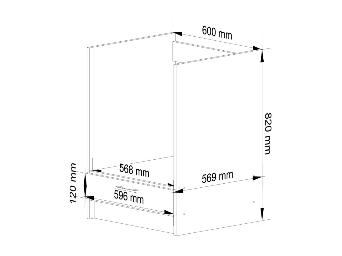 vente unique Armoires de cuisine basse AKORD S60 à four OLIWIA Blanc 60 cm 1 porte couleur Blanc 1 étagère 60x55x82 cm