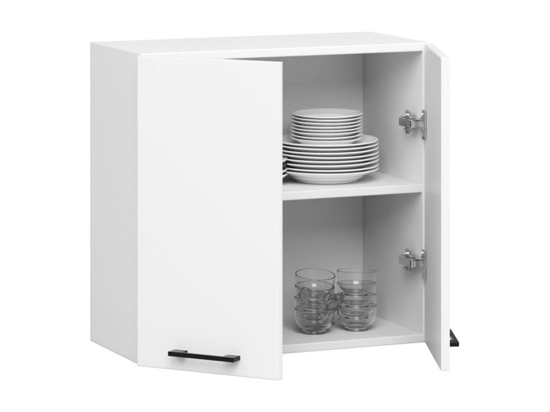 Vente Unique Armoires De Cuisine Haute AKORD W60 OLIWIA Blanc 60 Cm 2 Portes Façade Blanche 2 étagères 60x30x58 Cm
