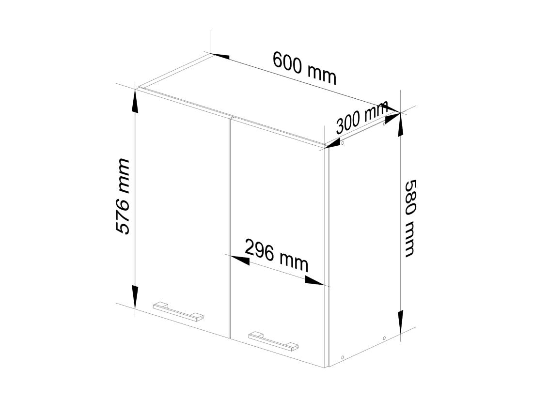 Vente Unique Armoires De Cuisine Haute AKORD W60 OLIWIA Blanc 60 Cm 2 Portes Façade Blanche 2 étagères 60x30x58 Cm