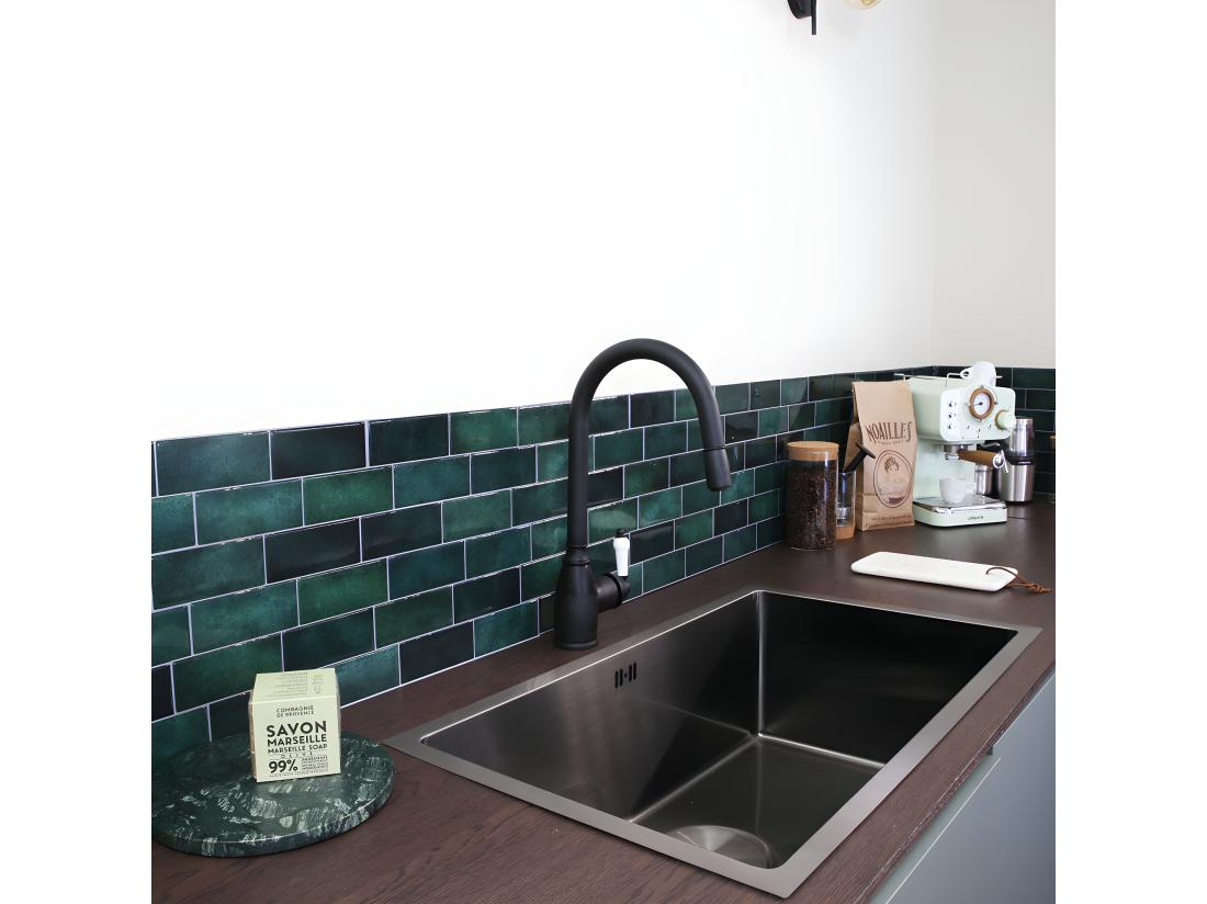 Vente Unique Ascott Mitigeur évier à Douchette Extractible Noir - Essebagno