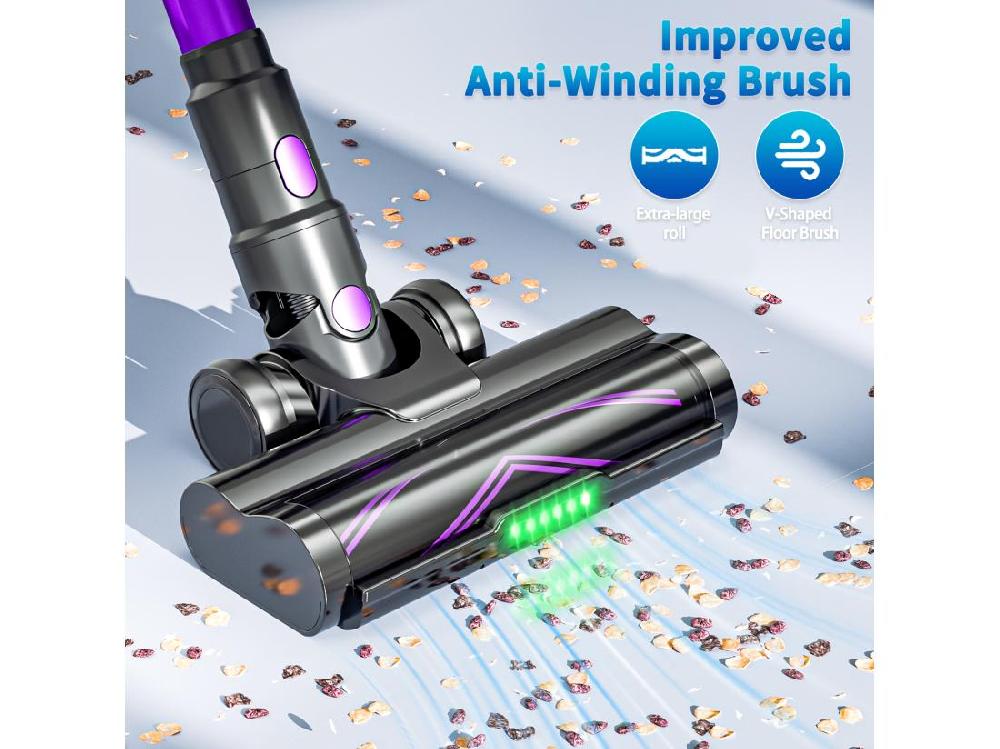 Vente Unique Aspirateur Balai Sans Fil 35Kpa/450W Aspirateur Sans Fil 60 Minutes Autonomie 1 5 Litre Batterie Amovible Pour Sols Et Tapis