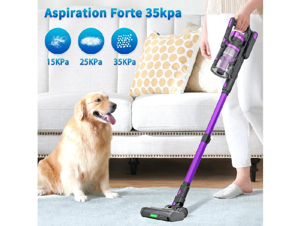 Vente Unique Aspirateur Balai Sans Fil 35Kpa/450W Aspirateur Sans Fil 60 Minutes Autonomie 1 5 Litre Batterie Amovible Pour Sols Et Tapis