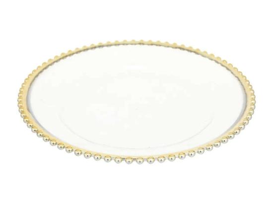 vente unique Assiette de Présentation "Manoir d'Hiver" 33cm Or