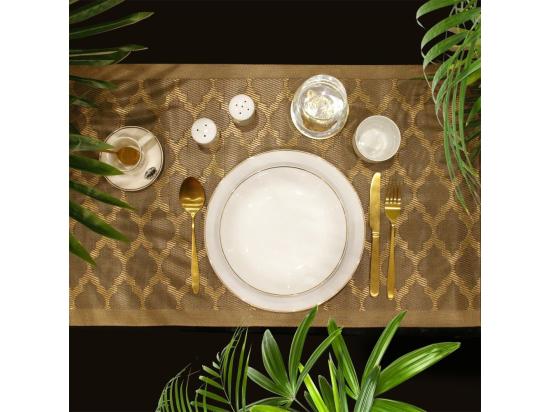 Vente Unique Assiette En Porcelaine Avec Liseré Doré (Lot De 6) Assiettes Plates - 20 Cm
