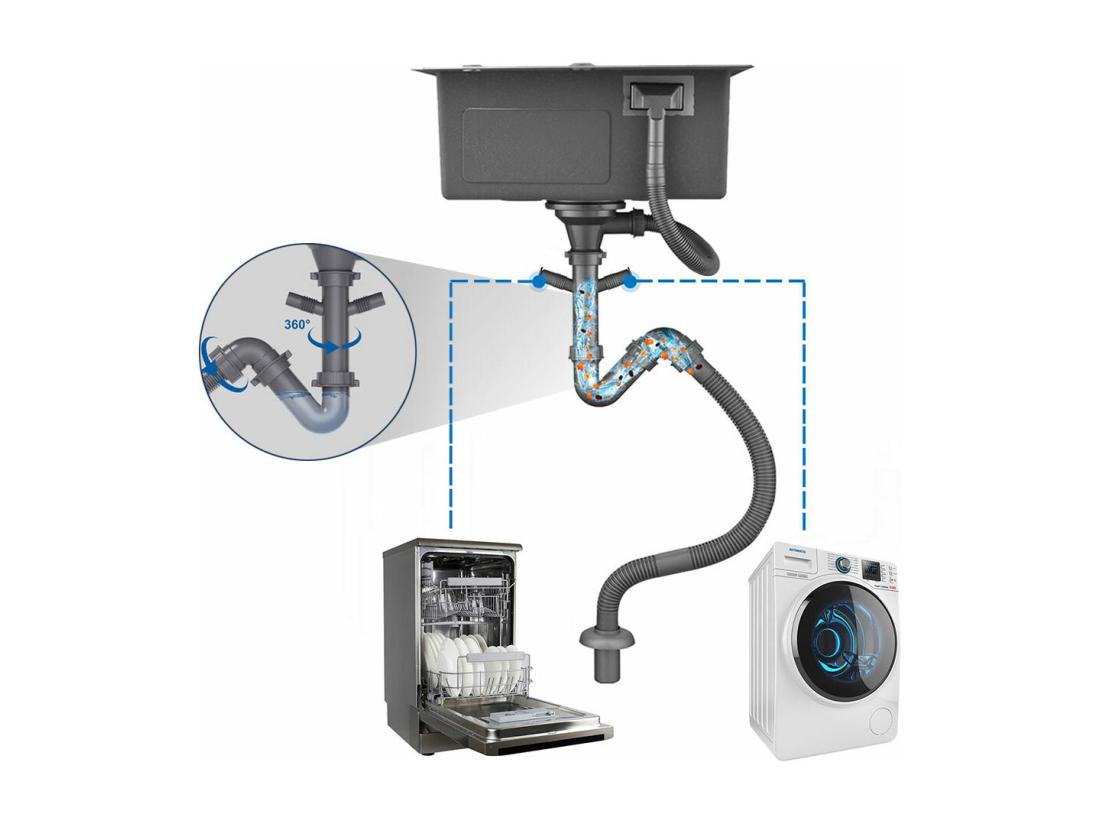Vente Unique AuraLum Max Évier Cuisine 1 Bac En Acier Inoxydable 304 Brossé 45x45CM Évier Encastré Et à Poser Évier Avec Trou De Montage Pour Robinet EU Modèle