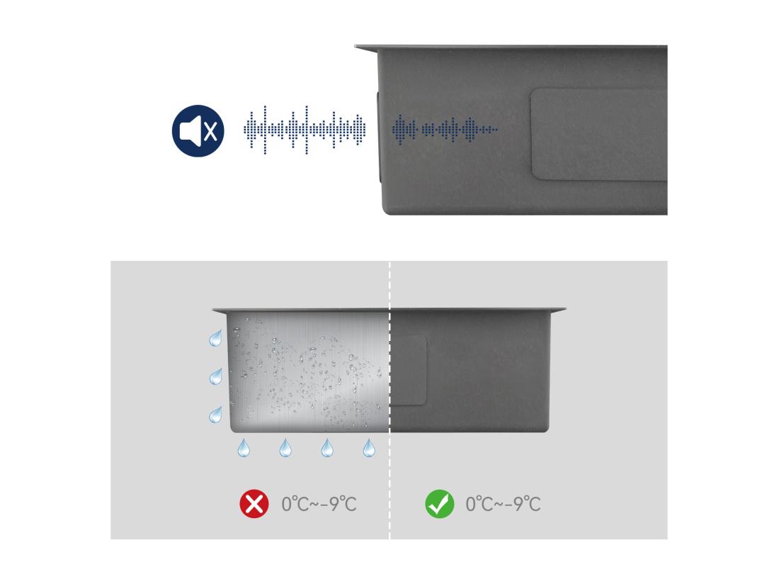 vente unique AURALUM MAX Evier Cuisine-Evier Cuisine 1 Bac Inox 55*44*19CM- Evier Solide & Facile à Nettoyer pour Installation à Encastrer à Fleur ou Sous-Plan