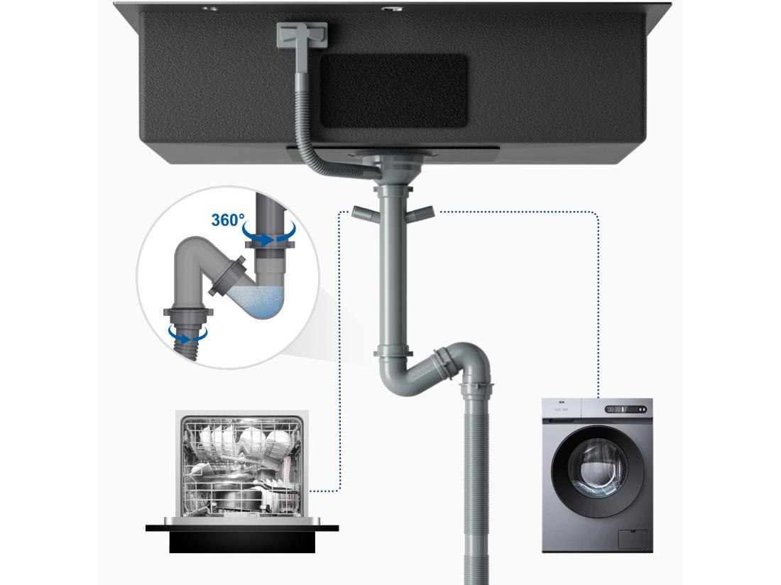 Vente Unique Auralum MAX Évier De Cuisine 1 Bac Evier Cuisine 75 X 45 Cm Évier Inox Noir Avec Égouttoir Pliable Lavabo Cuisine Montage Encastré Ou Supérieur