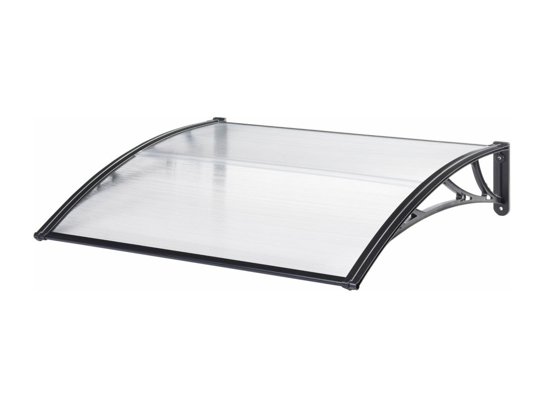 vente unique Auvent de porte d'entrée noire 120 x 80 x 23 cm 03_0006385