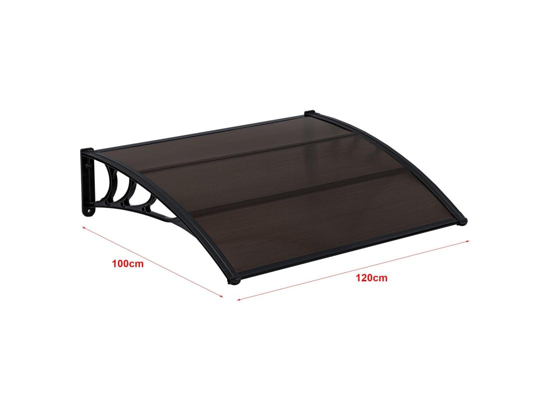 Vente Unique Auvent De Porte D'entrée Polycarbonate Marron 120 X 100 X 0.5 Cm 03_0004666