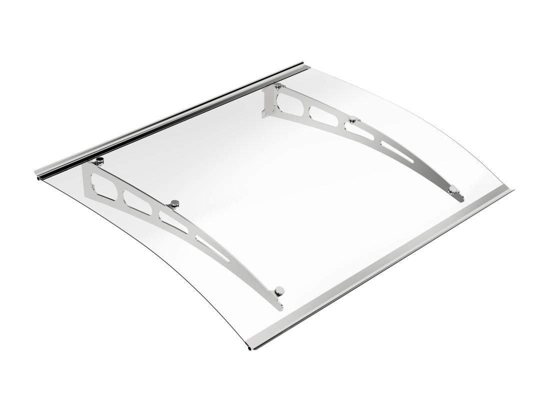 Vente Unique Auvent De Porte En Aluminium 120 X 90 Cm Courbé NEONA
