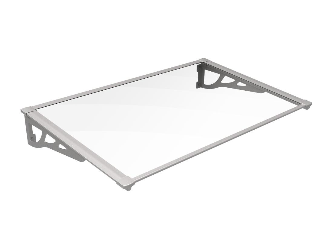 Vente Unique Auvent De Porte En Aluminium 120 X 90 Cm Incliné Argenté KEPLER