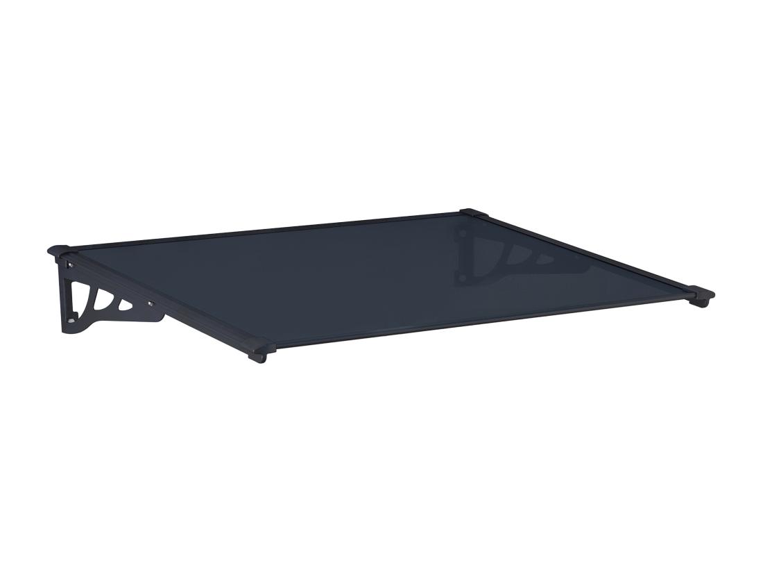Vente Unique Auvent De Porte En Aluminium 120 X 90 Cm Incliné Noir KEPLER