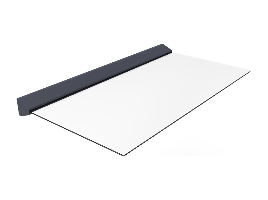 Vente Unique Auvent De Porte En Aluminium L120 X L90 Cm Plat Avec Leds - LUXAMA