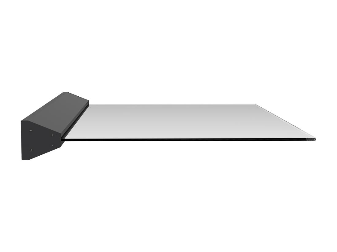 Vente Unique Auvent De Porte En Aluminium L120 X L90 Cm Plat Avec Leds - LUXAMA