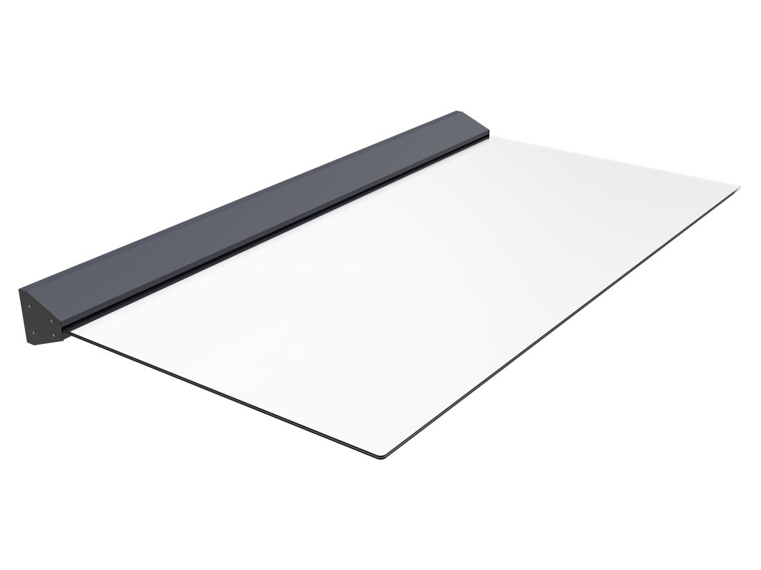 Vente Unique Auvent De Porte En Aluminium L140 X L90 Cm Plat Avec Leds - LUXAMA