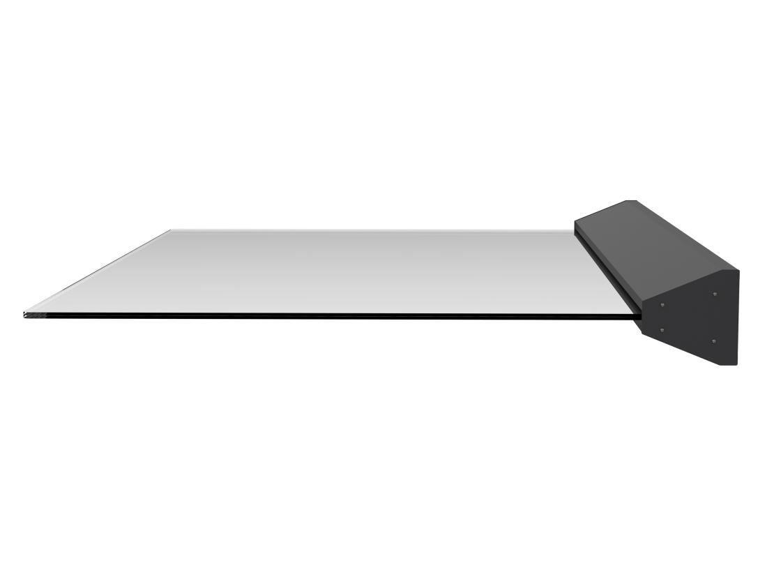 Vente Unique Auvent De Porte En Aluminium L140 X L90 Cm Plat Avec Leds - LUXAMA
