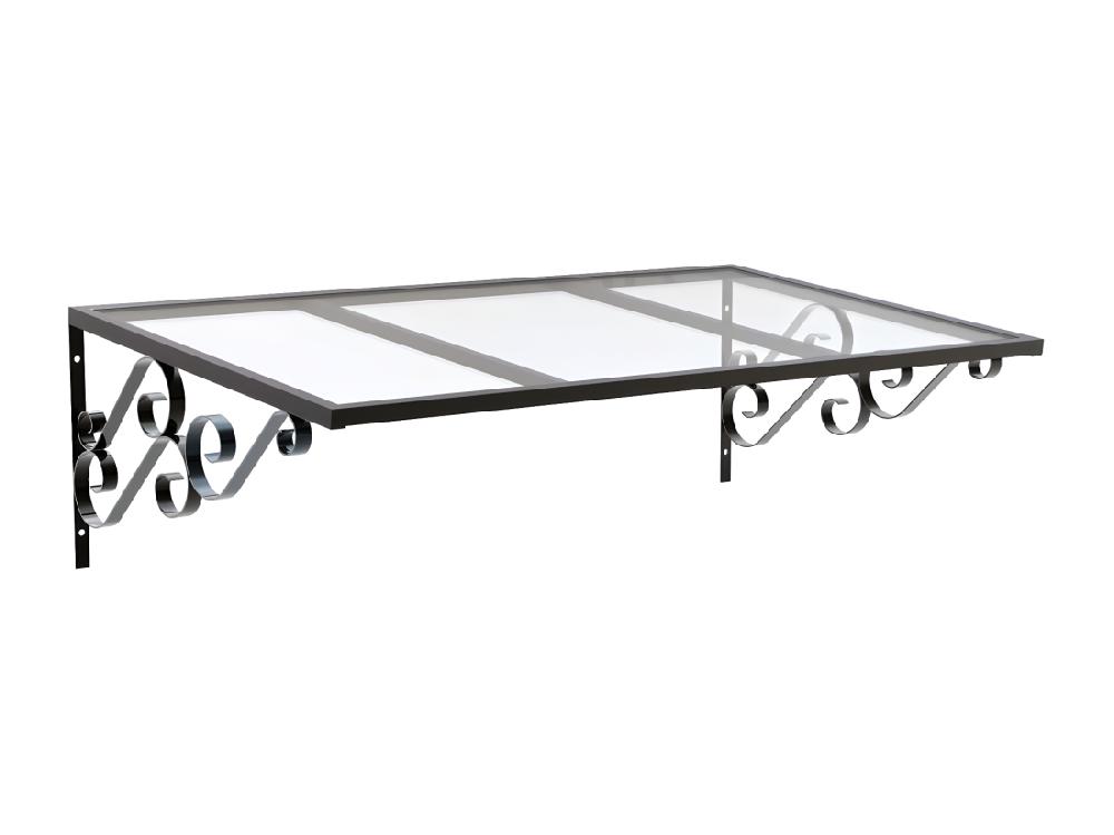 Vente Unique Auvent De Porte En Aluminium L150 X L80 Cm Incliné AMBAN