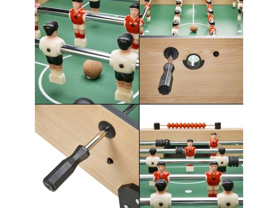 Vente Unique Baby-foot Adulte - Robuste - Barres Télescopiques - 2 à 4 Joueurs - 3 Balles Liège Inclues