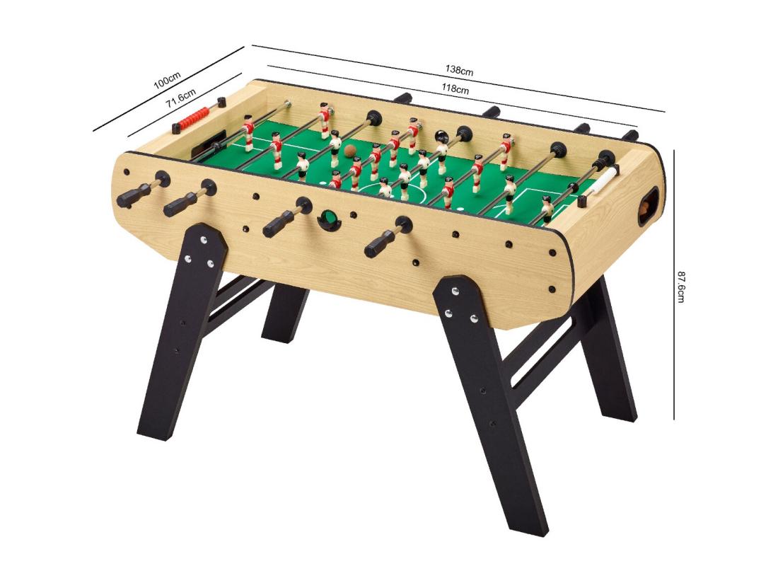 Vente Unique Baby-foot Adulte - Robuste - Barres Télescopiques - 2 à 4 Joueurs - 3 Balles Liège Inclues