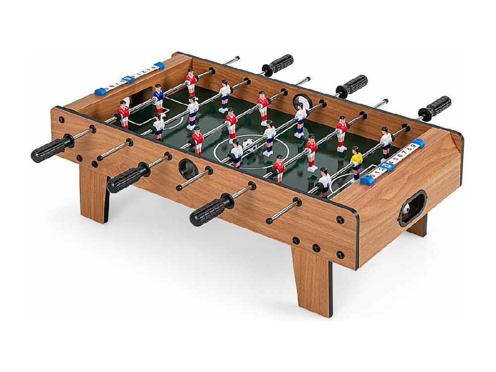 vente unique Baby-Foot en Bois avec Poignée Durable & 18 Joueurs Table de Jeu avec 2 Ballons & 2 Tableau de Bord Jouets pour Adulte et Enfant pour Fête Bar Salle de Jeux 69 x 36 x 24 cm