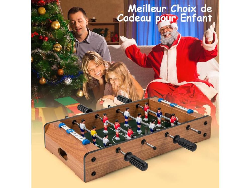 vente unique Baby-Foot en Bois avec Poignée Durable Table de Jeu avec 2 Ballons Coins Arrondis Jouets pour Adulte et Enfant pour Fête Bar Salle de Jeux 51 x 30 5 x 9 cm
