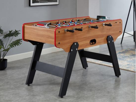 vente unique Baby foot en MDF effet chêne - L153x P77.6 x H96 cm - Coloris naturel clair - PAULO