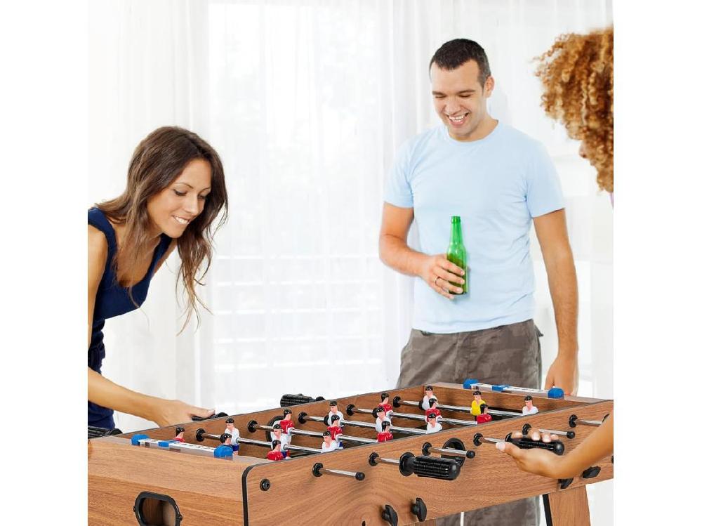Vente Unique Baby-Foot Pliable En Bois Avec Poignée Durable & 18 Joueurs Table De Jeu Sur Pieds Avec 2 Ballons Jouets Pour Adulte Et Enfant Pour Fête Bar Ou Voyage 69x36x71 Cm…