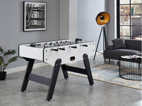 Vente Unique Baby Foot Style Industriel En MDF - L153 X P77.6 X H96 Cm - Blanc - SUAREZ