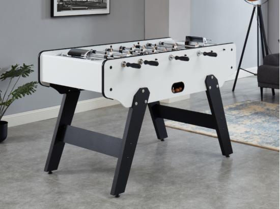 vente unique Baby foot style industriel en MDF - L153 x P77.6 x H96 cm - Blanc - SUAREZ