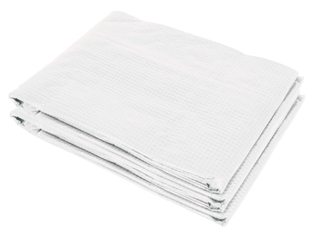 vente unique Bâche de rechange serre tunnel 18 m² bâche dim. 6L x 3l x 2H m PE anti-UV imperméable 12 fenêtres + porte enroulable zippée blanc