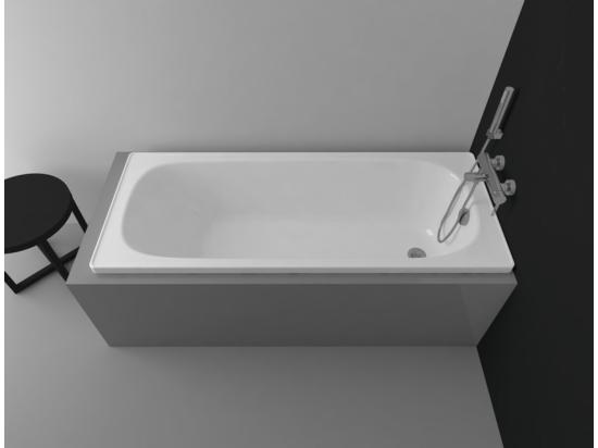 Vente Unique Baignoire ALVERANA En Acier émaillé 120-130-140-150-160-170x70 Cm - Dimensions: 150cm - Fond Anti-dérapant: Avec