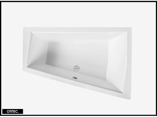 vente unique Baignoire Asymétrique avec Tablier Noir - 180 x 125 cm - DROITE - INTIMA DUO - 2 REPOSE-TÊTES OFFERTS