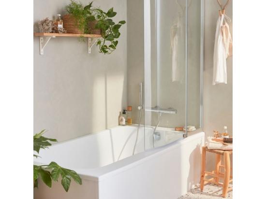 Vente Unique Baignoire Bain Douche JACOB DELAFON Malice Antidérapante Version Droite 170x90 Cm Blanc Mat