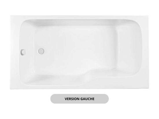 Vente Unique Baignoire Bain Douche JACOB DELAFON Malice + Tablier Baignoire + Pare Bain + étagère 170 X 90 V. Gauche