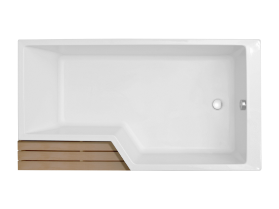 Vente Unique Baignoire Bain Douche JACOB DELAFON Neo 170 X 90 Droite + Pare Bain + Tablier + étagère