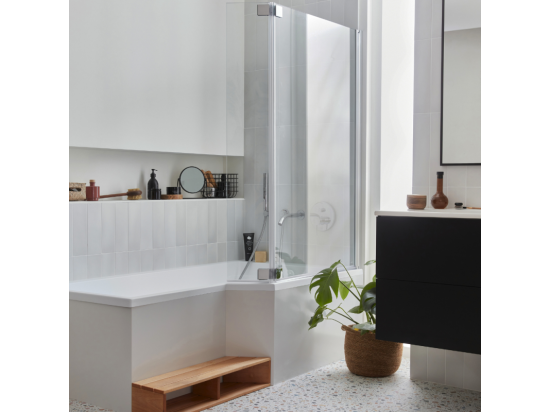 Vente Unique Baignoire Bain Douche JACOB DELAFON Neo 170 X 90 Droite + Pare Bain + Tablier + étagère