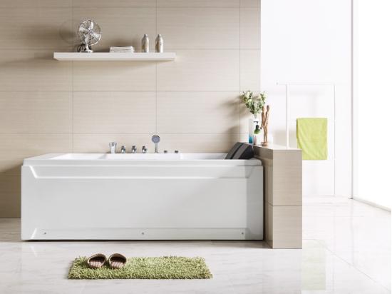 Vente Unique Baignoire Balnéo - 2 Places - 515 L - 182 X 122 X 62 Cm - Angle Droit - THALASSA