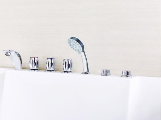 Vente Unique Baignoire Balnéo - 2 Places - 515 L - 182 X 122 X 62 Cm - Angle Droit - THALASSA