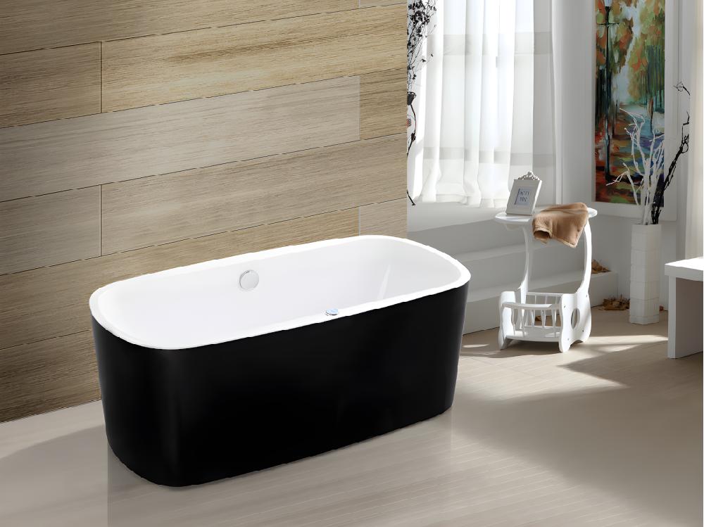 vente unique Baignoire balnéo à leds SIRGAO - 1 place - 155L - 150*75cm - Noire