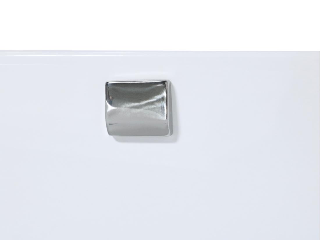 Vente Unique Baignoire Balnéo Asymétrique Blanche - 1 Place - 160 X 75 Cm - Angle Droit - TABANA