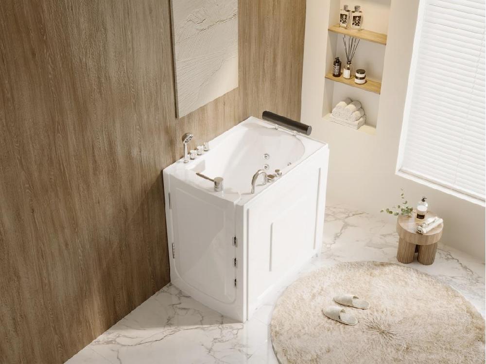 vente unique Baignoire balnéo avec porte - 1 place assise - 220L - 101 5 x 69 x 99 cm - BARUVA