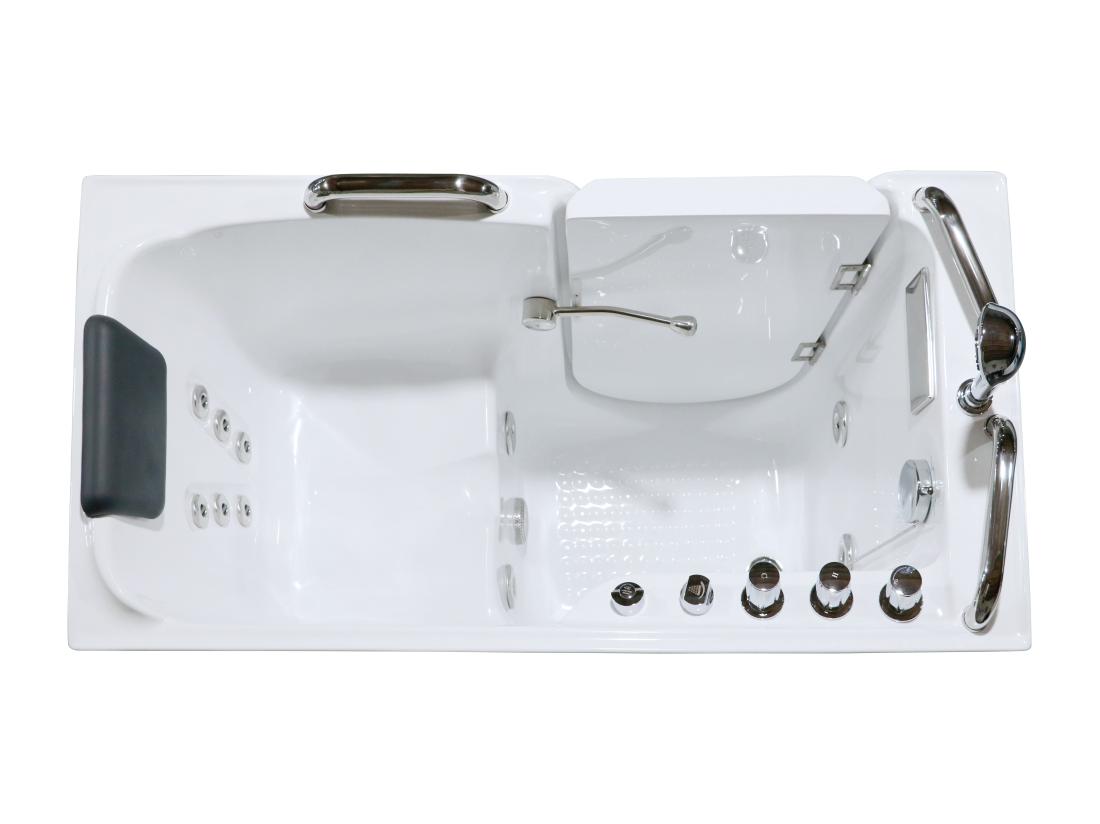 Vente Unique Baignoire Balnéo Avec Porte - 1 Place Assise - 355L - 134 5 X 67 3 X 106 Cm - BURAM