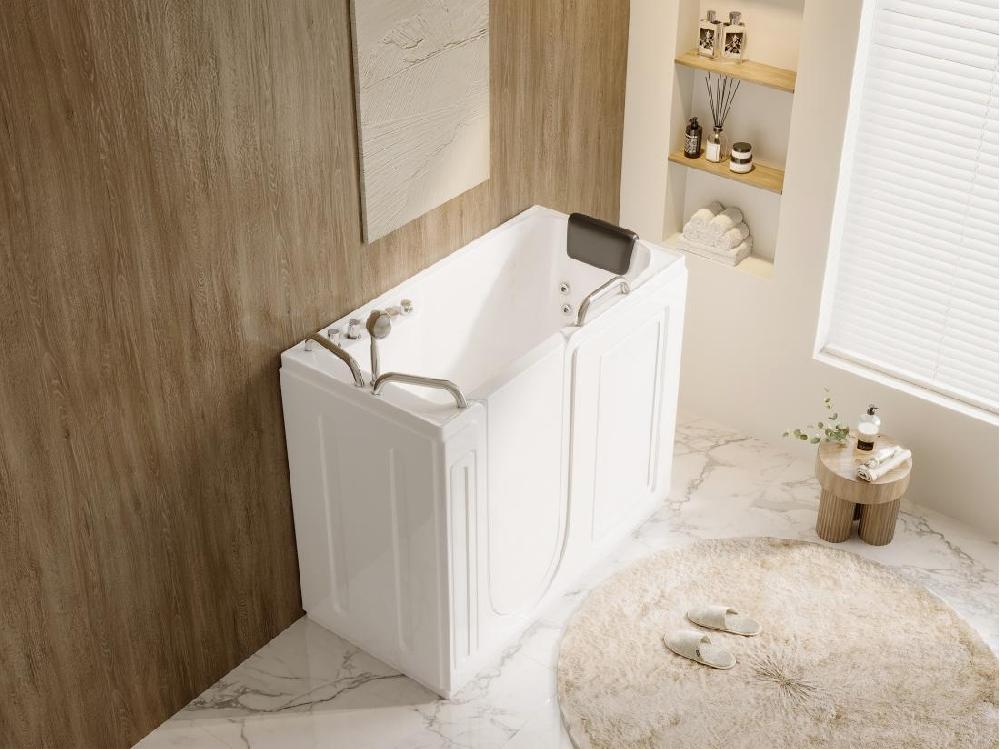vente unique Baignoire balnéo avec porte - 1 place assise - 355L - 134 5 x 67 3 x 106 cm - BURAM