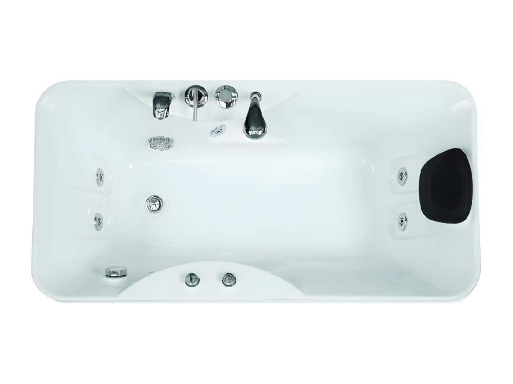 Vente Unique Baignoire Balnéo Blanche - 1 Place - 140L - 150 X 75 X 54 5 Cm - Angle Gauche - GAVINO