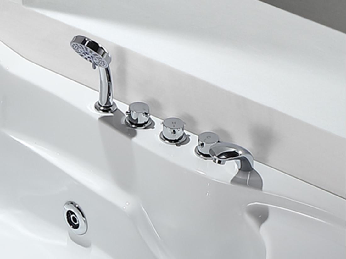 Vente Unique Baignoire Balnéo Blanche - 2 Places - 385 L - 181 X 121 X 65 Cm - Angle Gauche - RAFINA